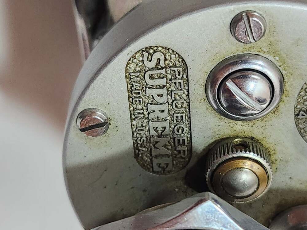 Vintage Pflueger Supreme Baitcasting Fishing Reel Made in USA with Case and Tool